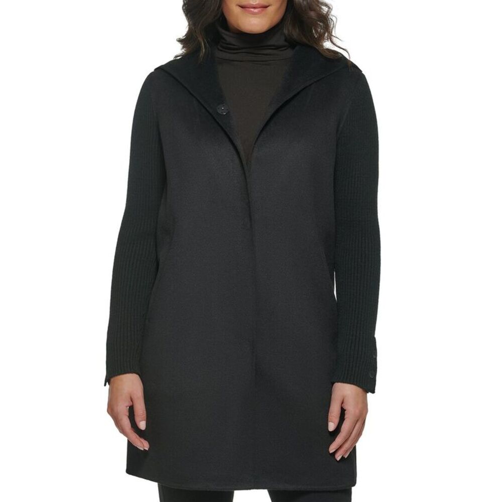 Kenneth Cole Womens Wool-Blend Medium Jacket, Black